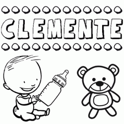 Nome Clemente para pintar. Desenhos de todos os nomes para colorir