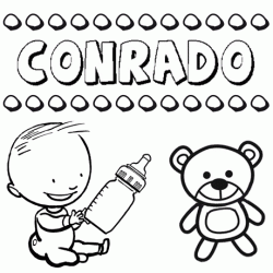 Nome Conrado para pintar. Desenhos de todos os nomes para colorir