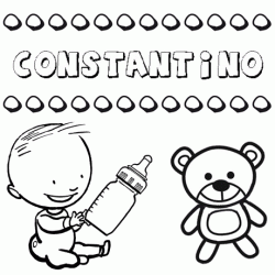 Nome Constantino para pintar. Desenhos de todos os nomes para colorir