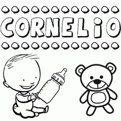 Nome Cornelio para pintar. Desenhos de todos os nomes para colorir