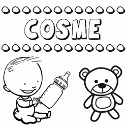 Nome Cosme para pintar. Desenhos de todos os nomes para colorir