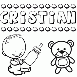 Nome Cristián para pintar. Desenhos de todos os nomes para colorir