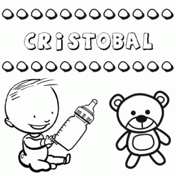 Nome Cristóbal para pintar. Desenhos de todos os nomes para colorir