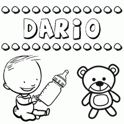 Nome Darío para pintar. Desenhos de todos os nomes para colorir