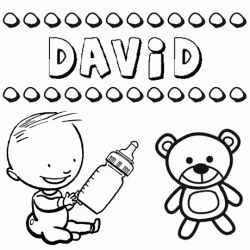 Nome David para pintar. Desenhos de todos os nomes para colorir