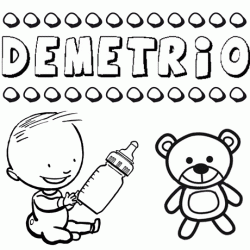 Nome Demetrio para pintar. Desenhos de todos os nomes para colorir