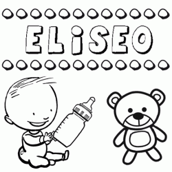 Nome Eliseo para pintar. Desenhos de todos os nomes para colorir