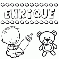 Nome Enrique para pintar. Desenhos de todos os nomes para colorir