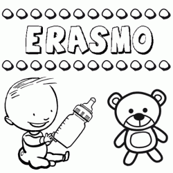 Nome Erasmo para pintar. Desenhos de todos os nomes para colorir