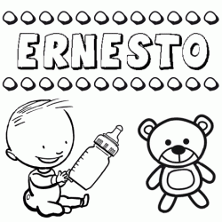 Nome Ernesto para pintar. Desenhos de todos os nomes para colorir