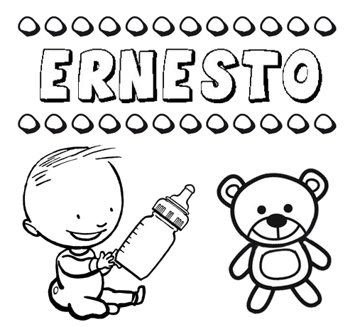 Nome Ernesto para pintar. Desenhos de todos os nomes para colorir