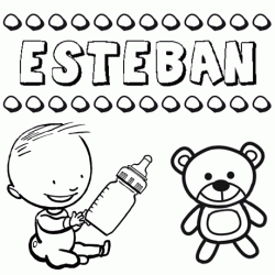 Nome Esteban para pintar. Desenhos de todos os nomes para colorir