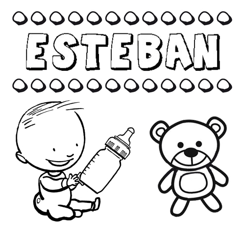 Nome Esteban para pintar. Desenhos de todos os nomes para colorir
