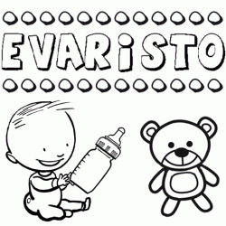 Nome Evaristo para pintar. Desenhos de todos os nomes para colorir