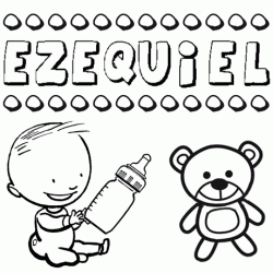 Nome Ezequiel para pintar. Desenhos de todos os nomes para colorir