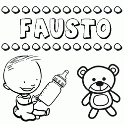Nome Fausto para pintar. Desenhos de todos os nomes para colorir