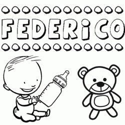 Nome Federico para pintar. Desenhos de todos os nomes para colorir