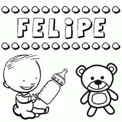 Nome Felipe para pintar. Desenhos de todos os nomes para colorir