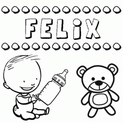 Nome Félix para pintar. Desenhos de todos os nomes para colorir