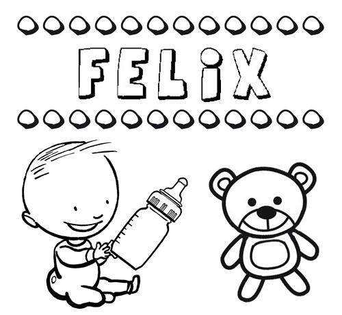 Nome Félix para pintar. Desenhos de todos os nomes para colorir