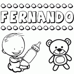 Nome Fernando para pintar. Desenhos de todos os nomes para colorir