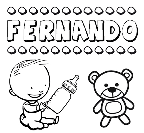 Nome Fernando para pintar. Desenhos de todos os nomes para colorir