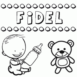 Nome Fidel para pintar. Desenhos de todos os nomes para colorir
