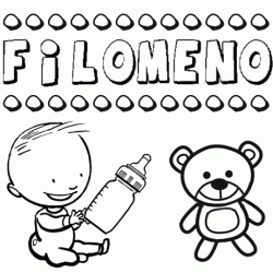 Nome Filomeno para pintar. Desenhos de todos os nomes para colorir