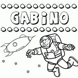 Nome Gabino para pintar. Desenhos de todos os nomes para colorir