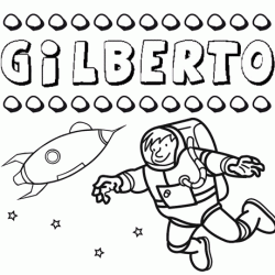 Nome Gilberto para pintar. Desenhos de todos os nomes para colorir