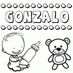 Nome Gonzalo para pintar. Desenhos de todos os nomes para colorir