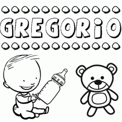 Nome Gregorio para pintar. Desenhos de todos os nomes para colorir