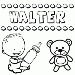 Nome Walter para pintar. Desenhos de todos os nomes para colorir