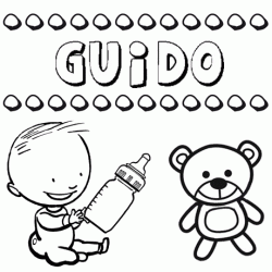 Nome Guido para pintar. Desenhos de todos os nomes para colorir