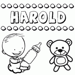 Nome Harold para pintar. Desenhos de todos os nomes para colorir