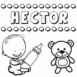 Nome Héctor para pintar. Desenhos de todos os nomes para colorir