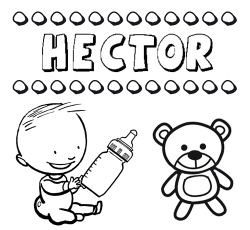 Nome Héctor para pintar. Desenhos de todos os nomes para colorir