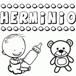 Nome Herminio para pintar. Desenhos de todos os nomes para colorir
