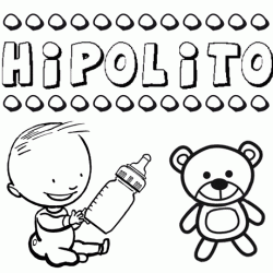 Nome Hipólito para pintar. Desenhos de todos os nomes para colorir