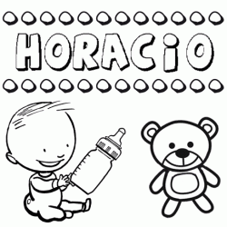 Nome Horacio para pintar. Desenhos de todos os nomes para colorir