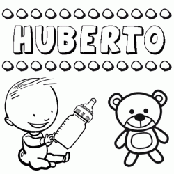 Nome Huberto para pintar. Desenhos de todos os nomes para colorir