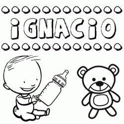 Nome Ignacio para pintar. Desenhos de todos os nomes para colorir