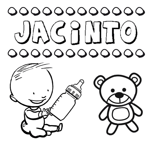 Nome Jacinto para pintar. Desenhos de todos os nomes para colorir