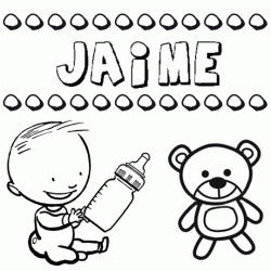 Nome Jaime para pintar. Desenhos de todos os nomes para colorir