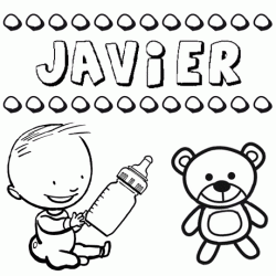 Nome Javier para pintar. Desenhos de todos os nomes para colorir