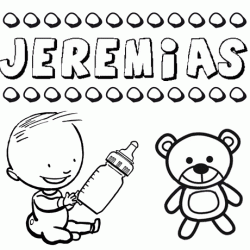Nome Jeremías para pintar. Desenhos de todos os nomes para colorir