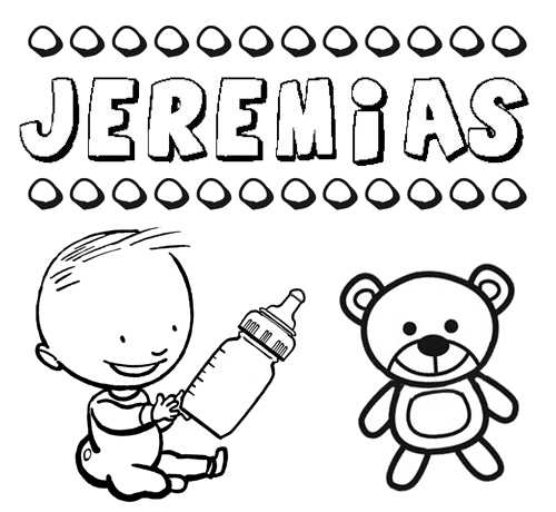 Nome Jeremías para pintar. Desenhos de todos os nomes para colorir