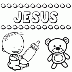 Nome Jesús para pintar. Desenhos de todos os nomes para colorir