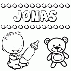 Nome Jonás para pintar. Desenhos de todos os nomes para colorir