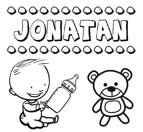 Nome Jonatán para pintar. Desenhos de todos os nomes para colorir